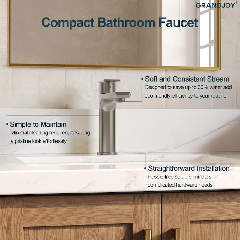GRANDJOY Modern Single Handle Bathroom Faucet