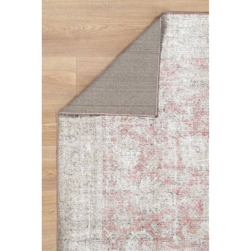 The Rug Collective Vintage Adeline Peach Machine Washable Area Rug