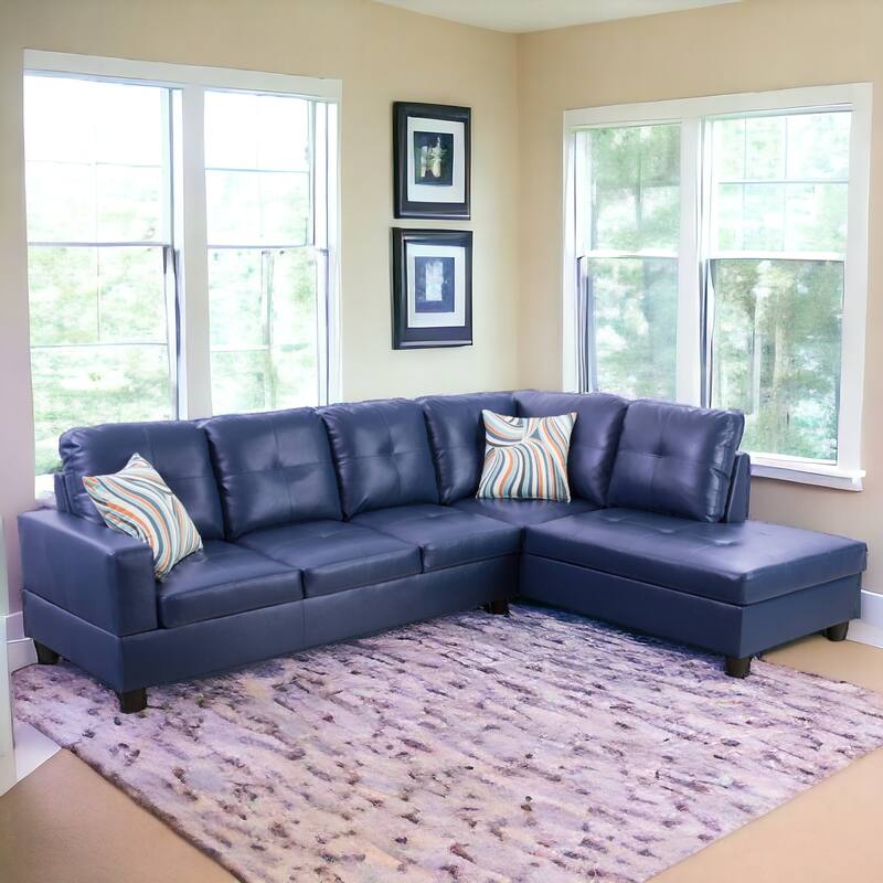 KISRAIS 103" Wide 2-Piece Vegan Leather Sectional Sofa