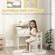 preview thumbnail 6 of 7, Qaba Kids Desk and Chair Set, Student Desk and Chair Set with Storage Shelves, Drawer, Kids Study Desk and Chair, White