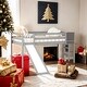 preview thumbnail 1 of 8, Twin size Loft Bed Wood Bed with Slide, Stair and Chalkboard, Grey Grey