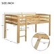 preview thumbnail 21 of 19, Twin Size Wood Low Loft Bed with Ladder and Fence