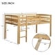 preview thumbnail 7 of 5, Walnut Twin Size Wood Low Loft Bed with Ladder and Fence