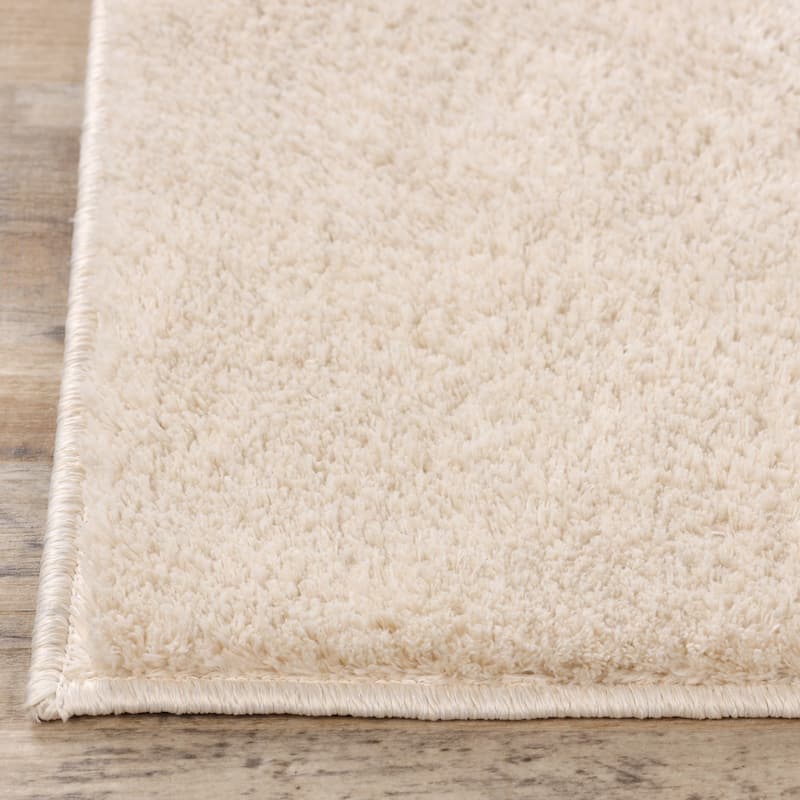 Superior California Shag Solid Plush Non-Slip Indoor Runner or Area Rug