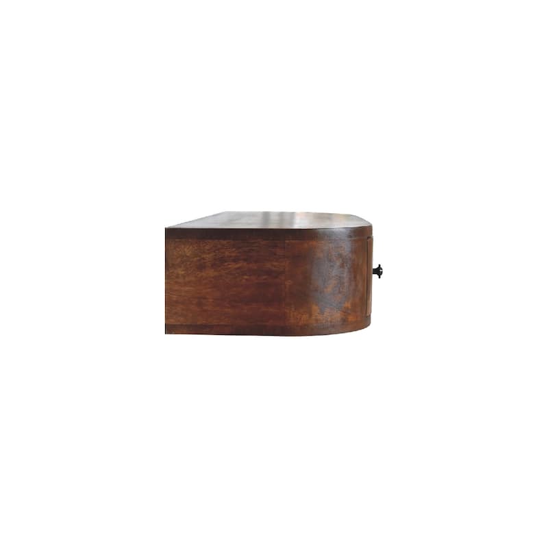 Artisan Furniture Solid Wood Lunar 2 Drawer Floating Console, Wall Mounted in Brown - N/A