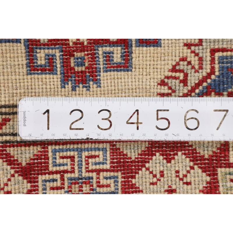 Beige Traditional Kazak Foyer Rug Hand-Knotted Wool Carpet - 2'9" x 4'0"