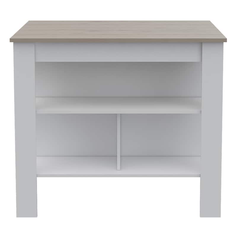 Kitchen Island,Storage Island, Four Legs, Three Shelves