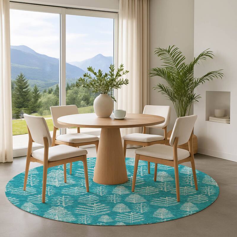 Premium Washable Super Soft Pinecone Mayfield Rug - Teal - 8' x 8'