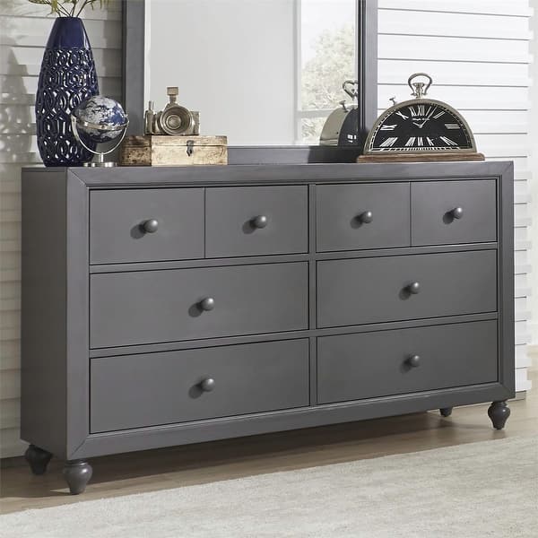 slide 2 of 6, Cottage View Dark Gray 6 Drawer Dresser 6-drawer