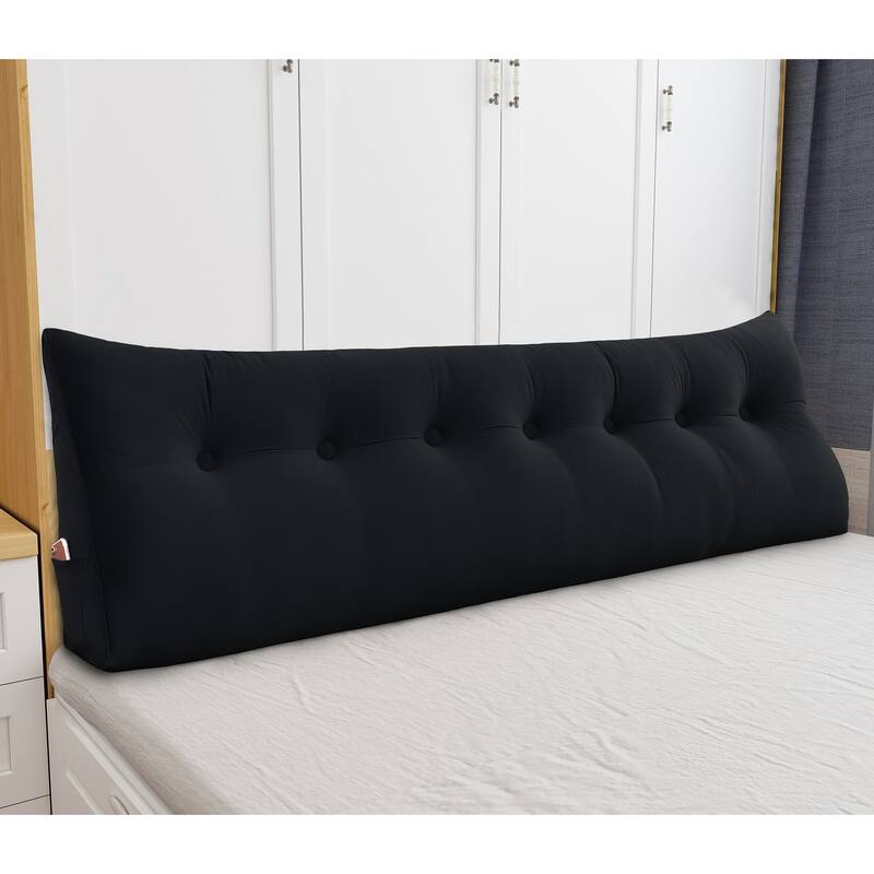 WOWMAX Bed Rest Wedge Reading Pillow Bolster Back Support Headboard - Black