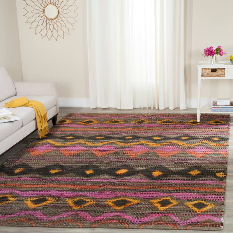 SAFAVIEH Handmade Cedar Brook Clella Modern Cotton Rug - 8' x 10' - Brown/Multi - Rectangle