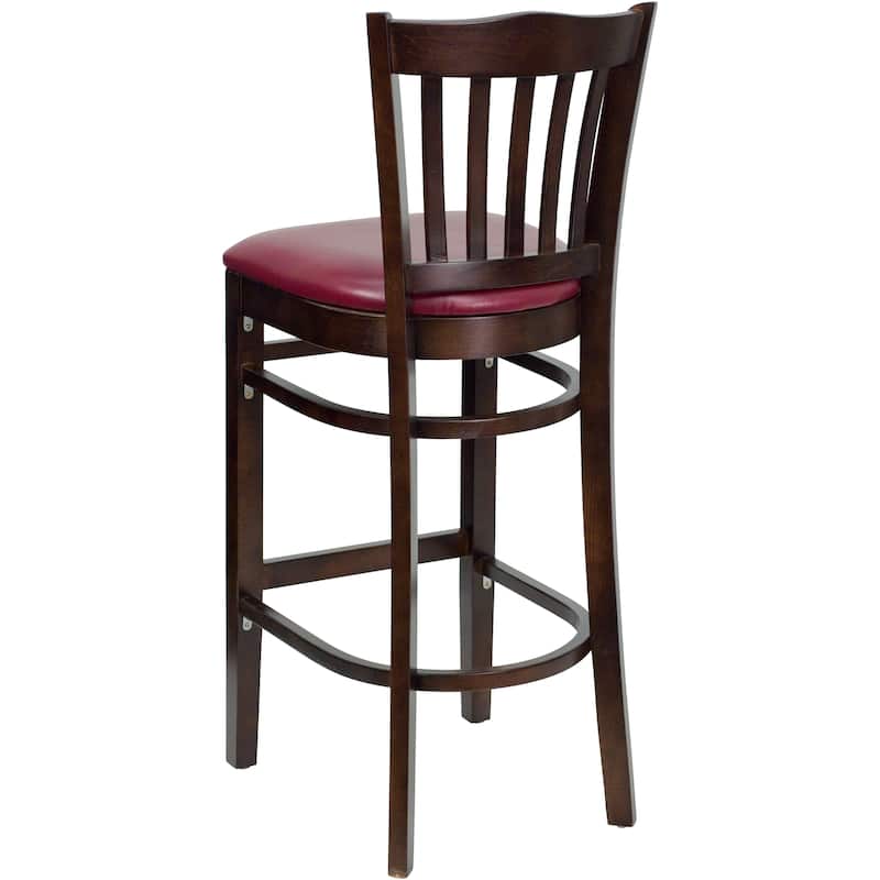 2Pk Vertical Slat Back Wood Restaurant Barstool - Hospitality Seating