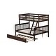 preview thumbnail 10 of 34, Functional Design Wood Bunk Bed with with Trundle, Convertible Ladder and Guardrail, Twin Over Full