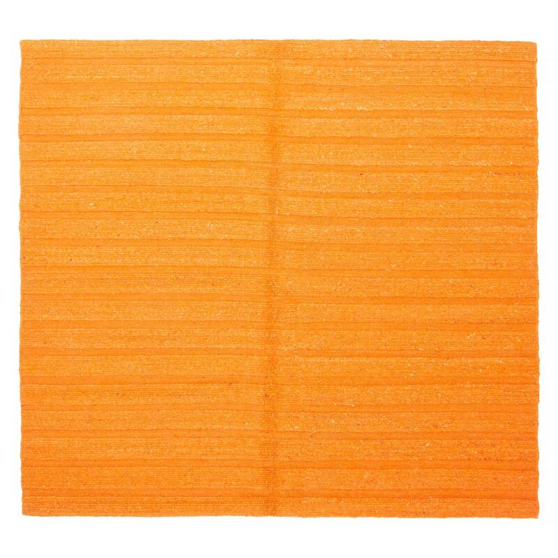 ECARPETGALLERY Flat-Weave Natural Burnt Orange Wool Tapestry Kilim - 6'3 x 6'10 - Burnt Orange - 6'3 x 6'10