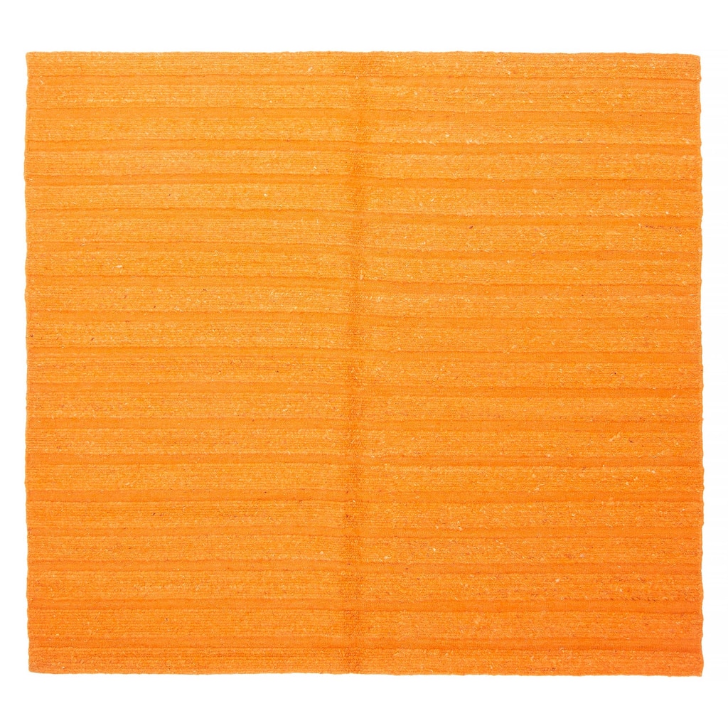 ECARPETGALLERY Flat-Weave Natural Burnt Orange Wool Tapestry Kilim - 6'3 x 6'10