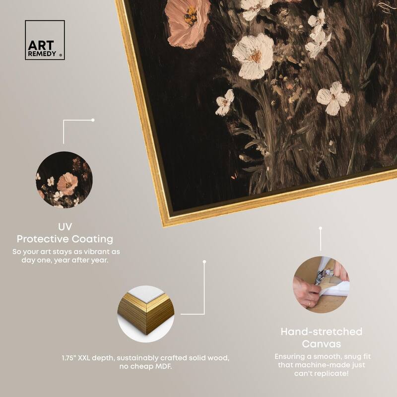 Poppy and Moth I Canvas by Art Remedy
