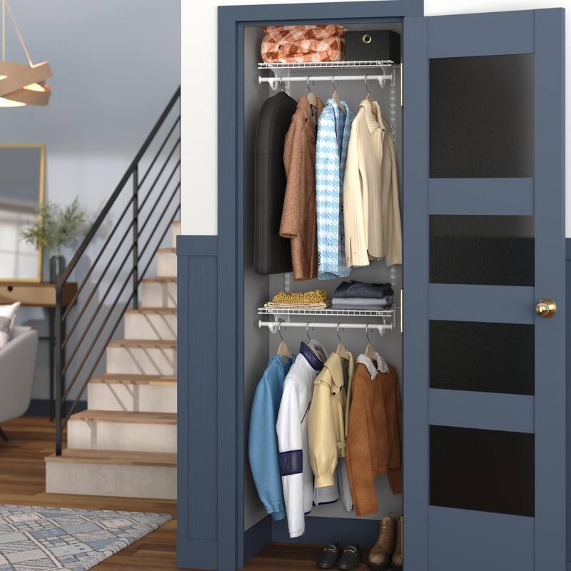 ClosetMaid ShelfTrack Small Space 24.68-inch Wide White Wire Closet Organizer