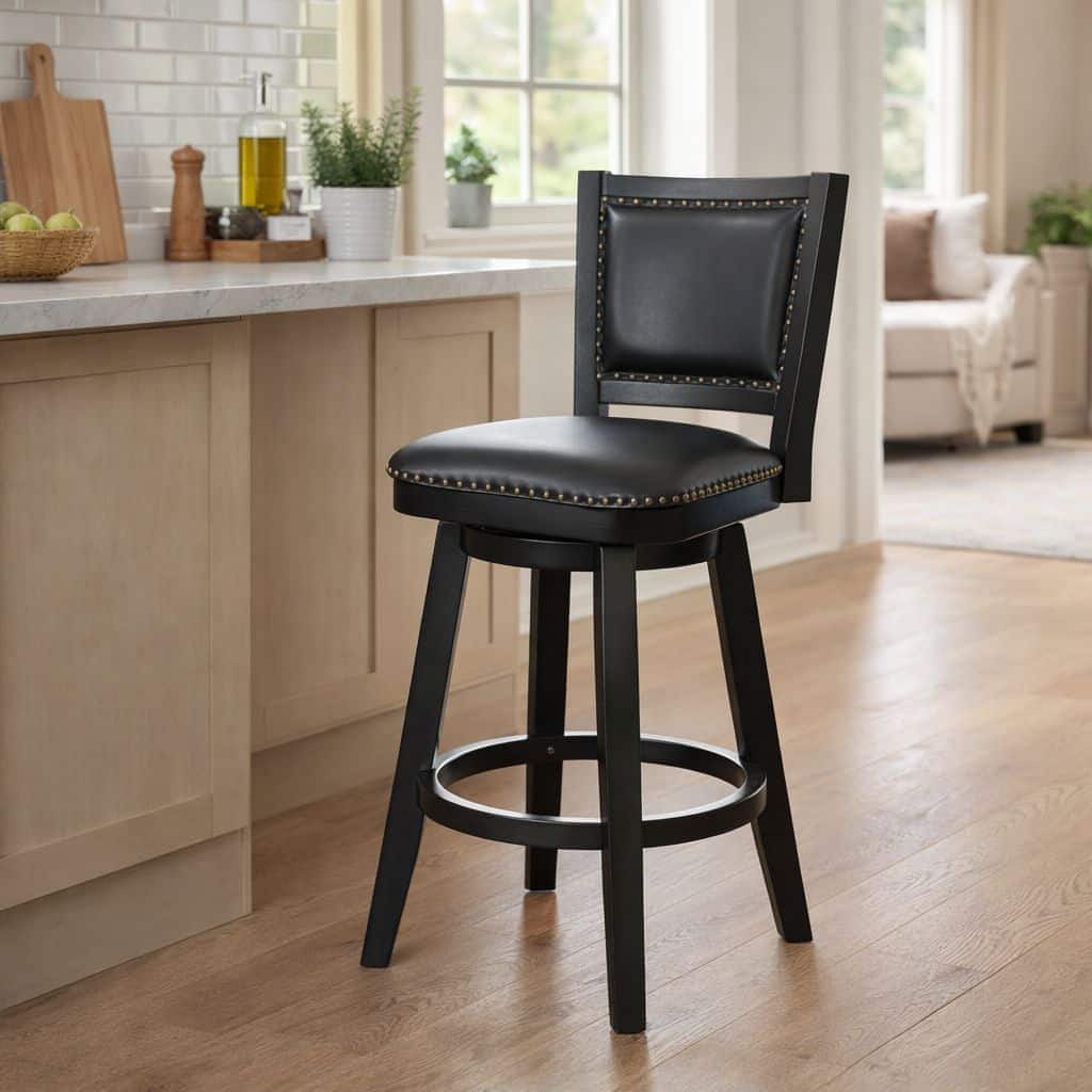 Broodmoor Brown Swivel Wood Stool