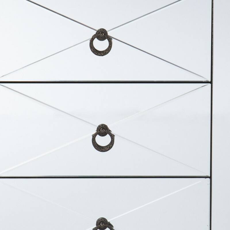 26 Inch Silver End Table with 3 Drawers for Storage and Modern Design - 14.50” x 20.25” x 26.25”