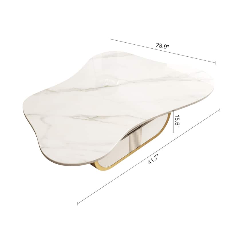 Modern Butterfly Coffee Table with Sintered Stone Top
