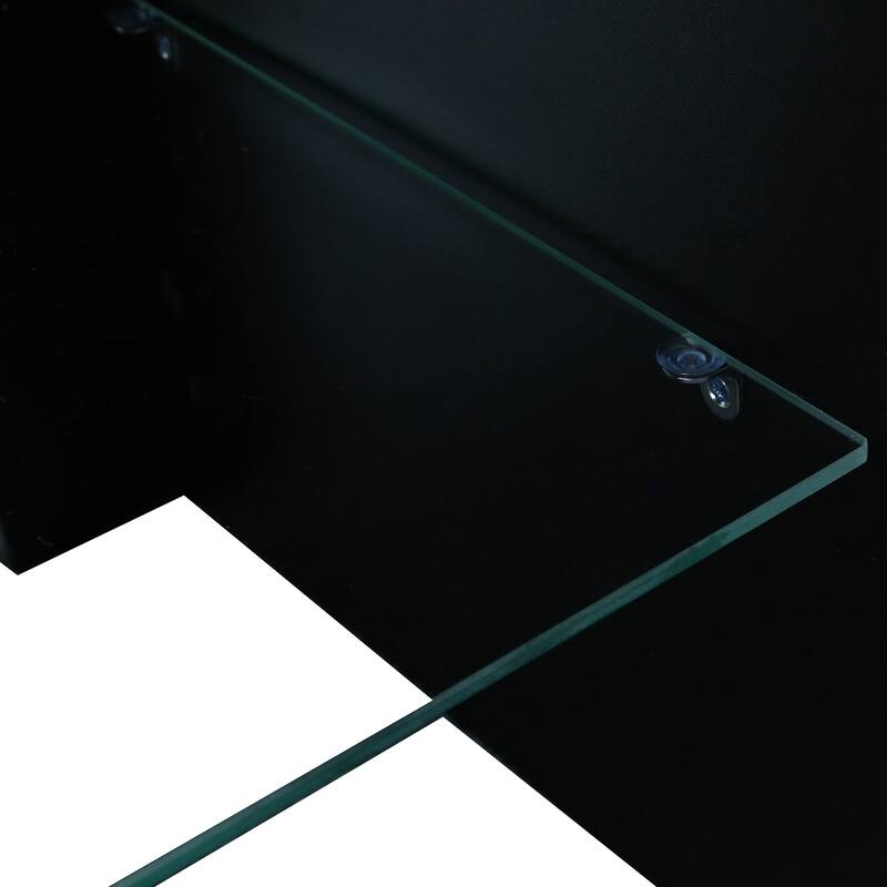 LED TV Stand with 20 Colors & Remote, High Gloss Black Finish for Living Room, 63"