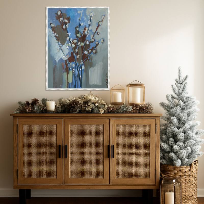 Winter Willow I by Erin McGee Ferrell (23 x 30 in.), Framed Canvas Wall Art Print - Sylvie Beaded White