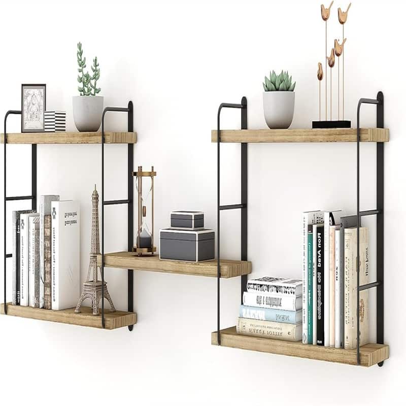 Wall Mounted Floating Shelves - 6"D x 50"W x 17"H - Wooden