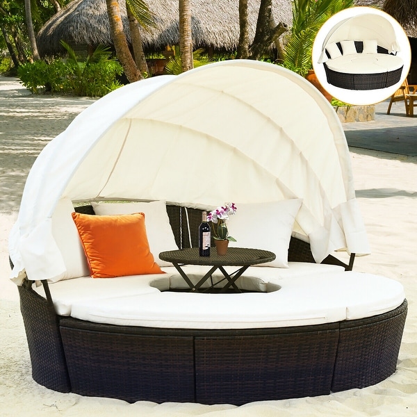 California rattan daybed on sale with canopy