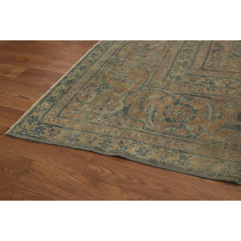 Hand Knotted Oriental 100% Wool Carpet Traditional All-Over Oranges & Rust Senneh Area Rug - 11' 11'' X 8' 11''