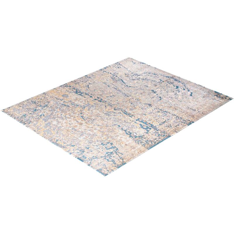 Ikat One-of-a-Kind Hand-Knotted Area Rug - Gray, 8' 2" x 10' 1" - 8' 2" x 10' 1"
