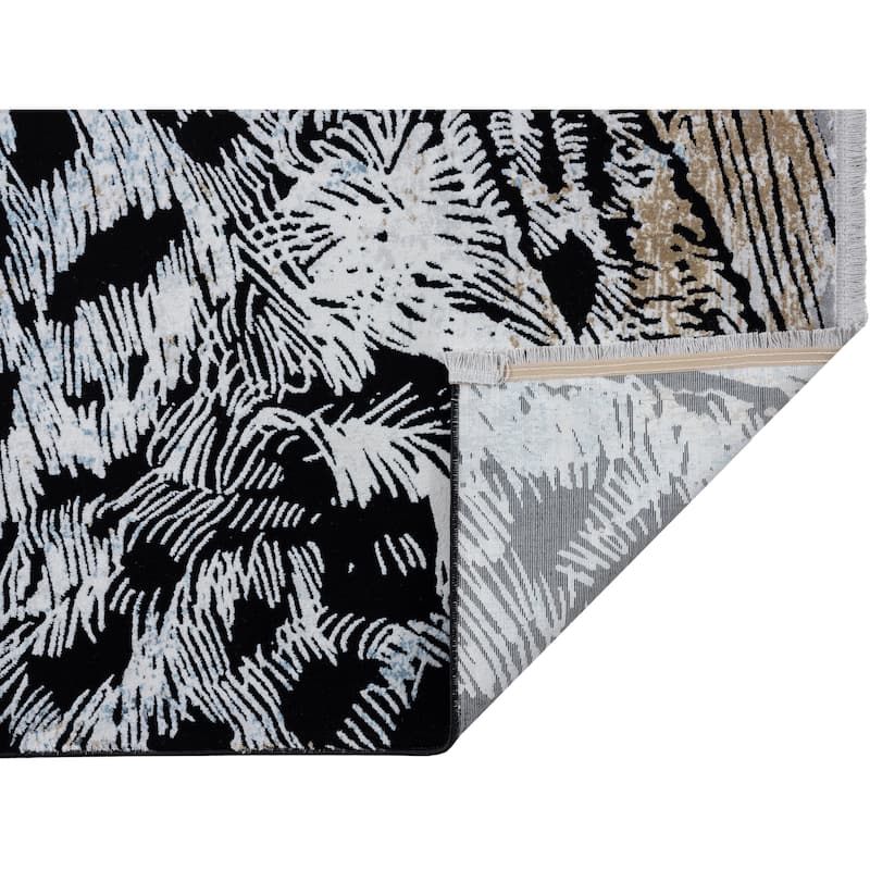 Xanthos Collection Black/Light Grey Area Rug