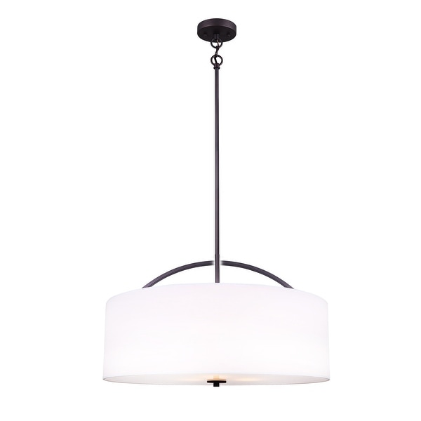 Canarm Drum Chandelier White Shade with Glass Diffuser - Oil Rubbed ... Canarm Drum Chandelier White Shade with Glass Diffuser - Oil Rubbed ...