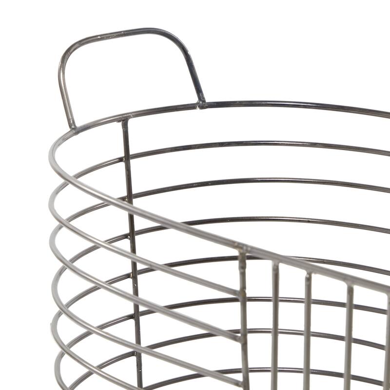 CosmoLiving by Cosmopolitan Modern Metal Storage Basket with Handles (Set of 2) - Gold, Silver, Dark Gray