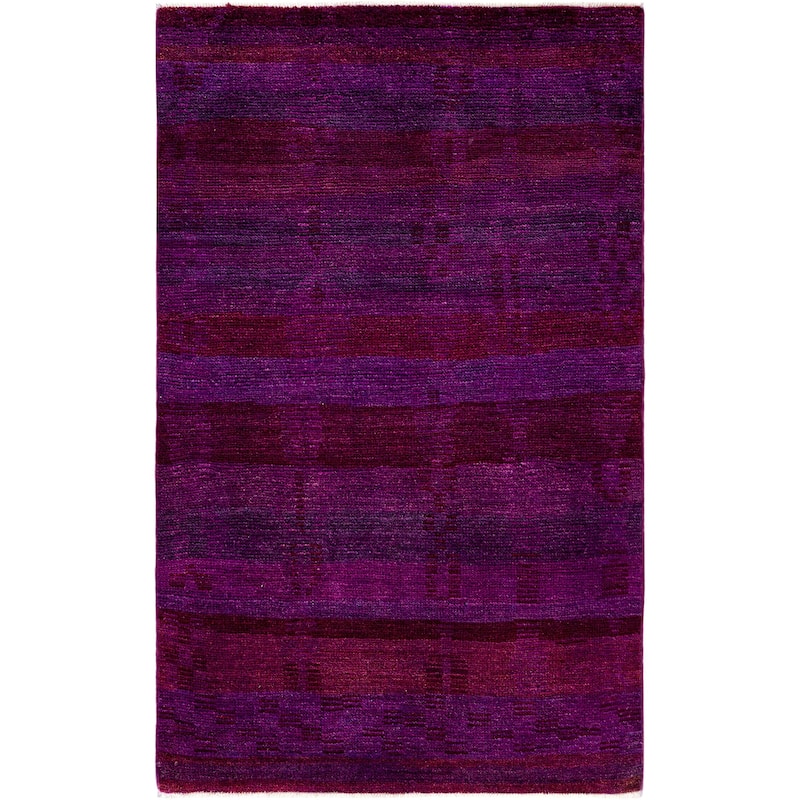 Overdyed One-of-a-Kind Hand-Knotted Area Rug - Purple - 4' 1" x 6' 6"