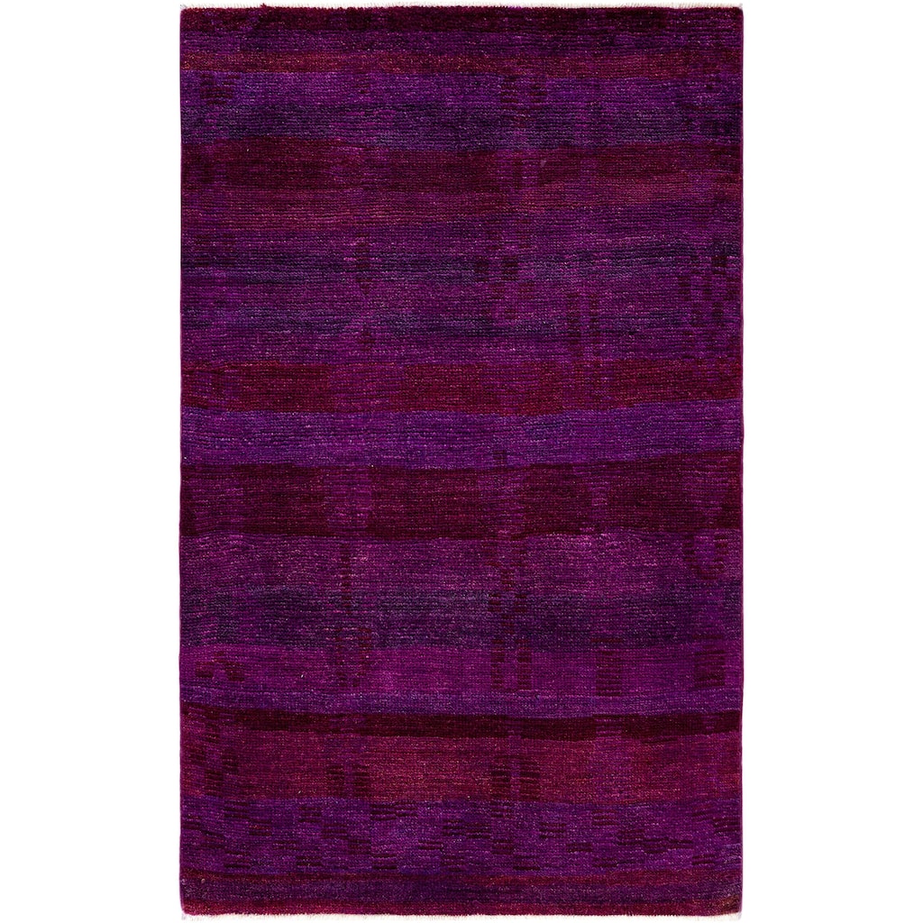 Overdyed One-of-a-Kind Hand-Knotted Area Rug - Purple - 4' 1" x 6' 6"
