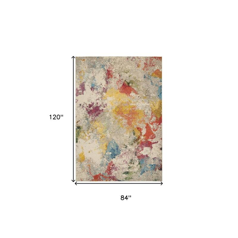Hokix Power Loomed Abstract Modern Durable Area Rug By HomeRoots - 120' X '84' X '0.5