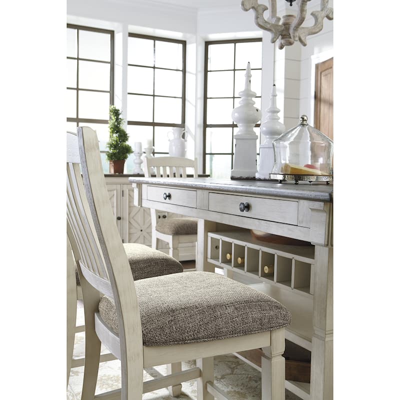 Signature Design by Ashley Bolanburg Antique White / Brown 5-Piece Counter Height Dining Package