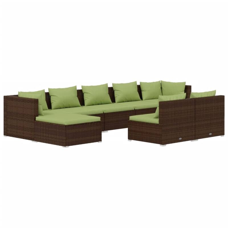 vidaXL Patio Lounge Set Outdoor Sectional Sofa Set Table Garden Poly Rattan - 27.6" x 27.6" x 23.8"