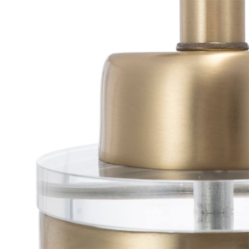 D15x25.5" Gold and White Cylinder Table Lamp with Drum Shade