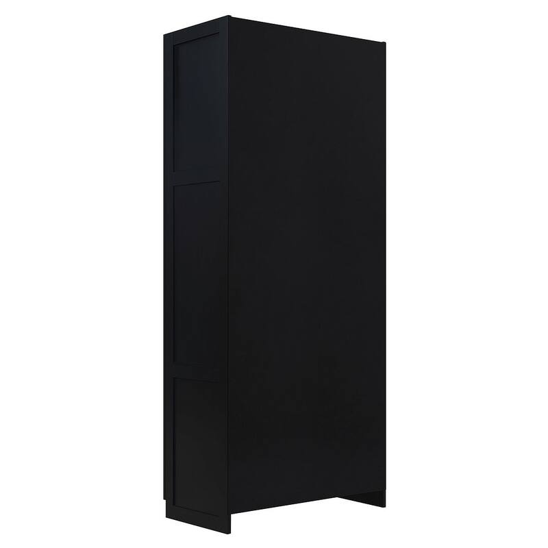 Manhattan Comfort Hopkins Modern Storage Closet 3.0 in Black - Set of 2