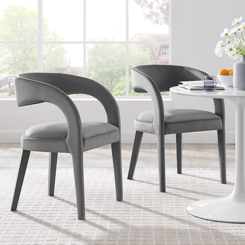 Pinnacle Performance Velvet Dining Chair Set of Two - Gray