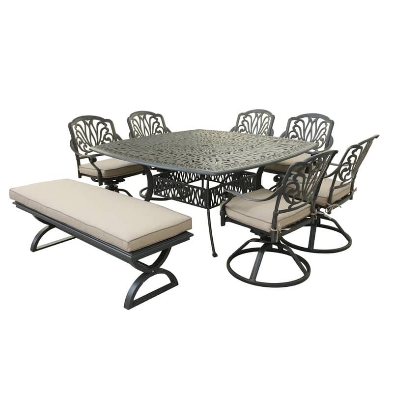 8 Piece Outdoor Aluminum Dining Set with Cushions