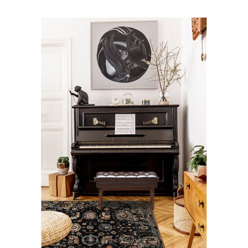 ECARPETGALLERY Hand-knotted Modern Oushak Dark Navy Wool Rug - 8'3 x 9'10