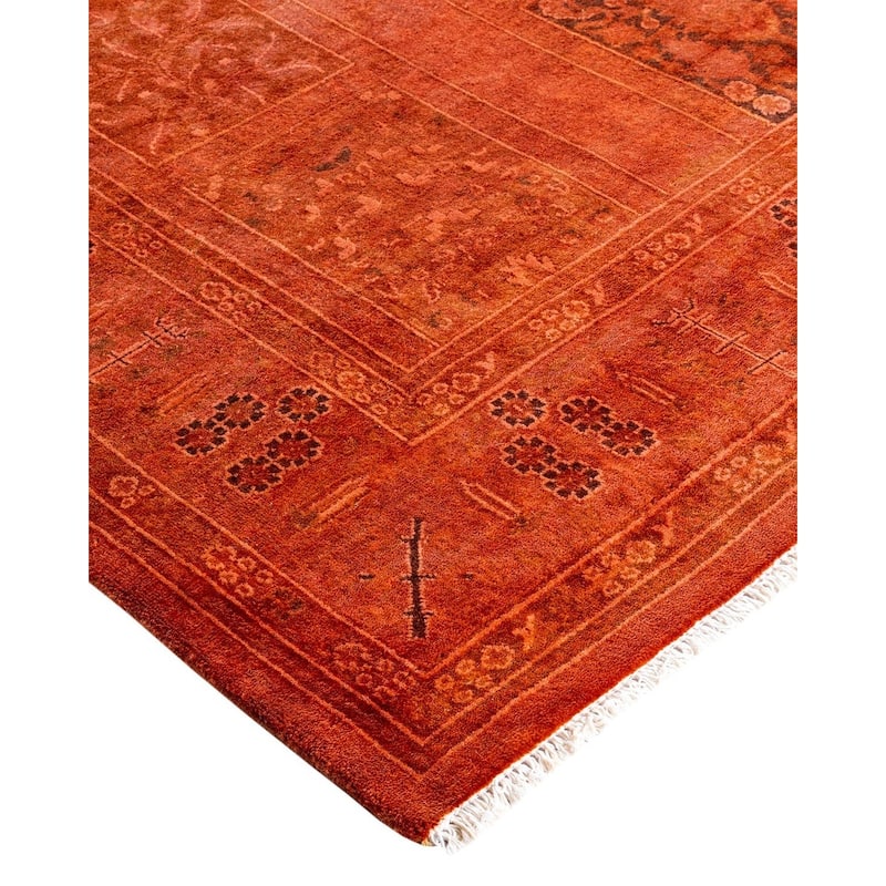 Contemporary Overdyed Wool Hand Knotted Area Rug - 3' 2" x 4' 10"