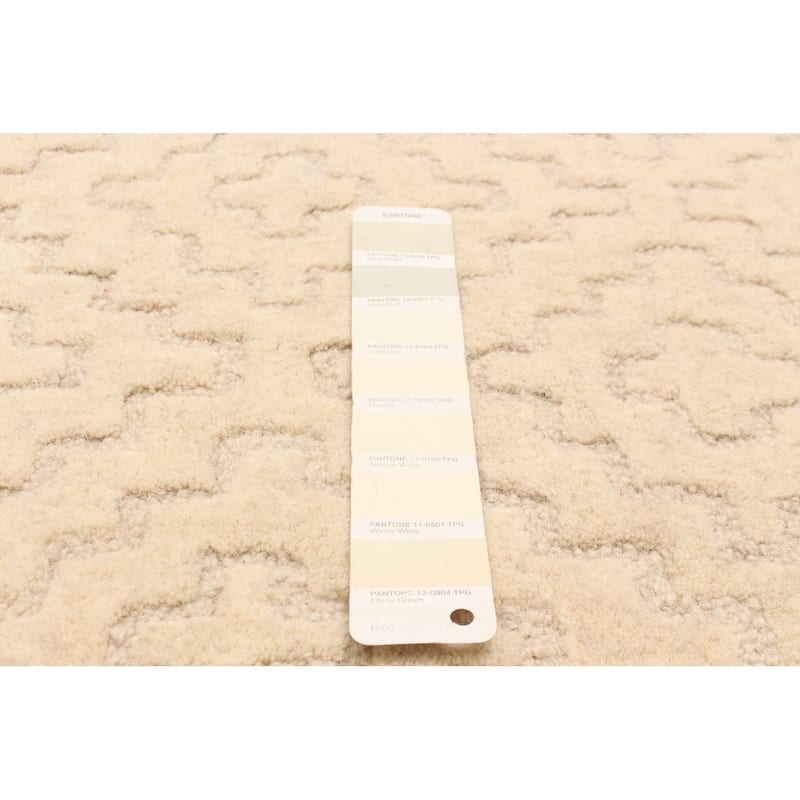 ECARPETGALLERY Hand Tufted Timeless Cream Wool Rug - 5'1 x 7'8