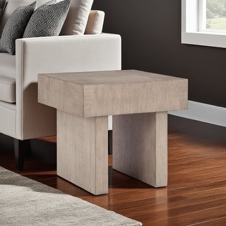 Laina Side End Table, Light Grayish Brown Hardwood, Square 26 Inch ...