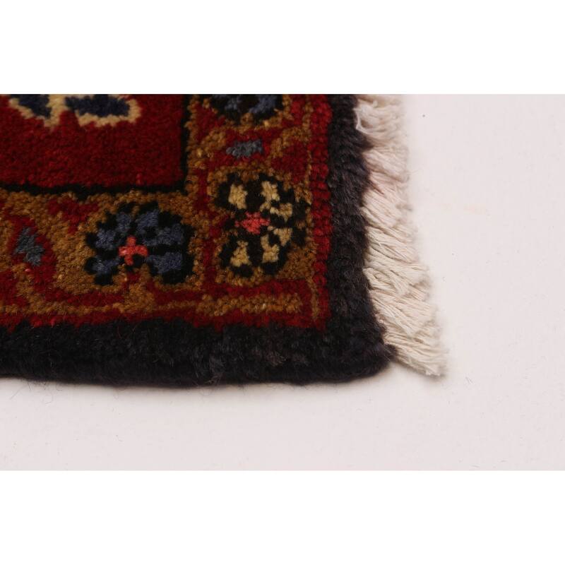 ECARPETGALLERY Hand-knotted Anatolian Vintage Black, Red Wool Rug - 3'9 x 9'9