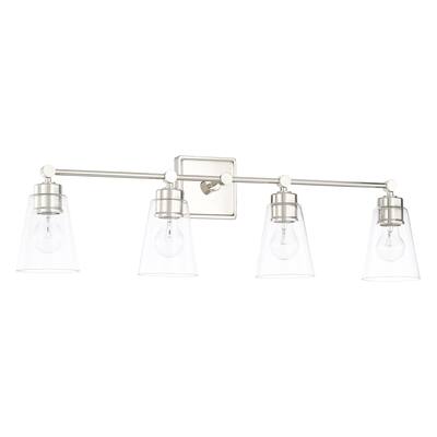 33-inch 4-light Bath/ Vanity Fixture w/ Clear Glass