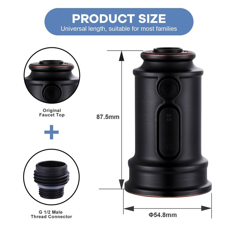 WOWOW Pull Down Kitchen Faucet Spray Head with 9 Adapters Kit