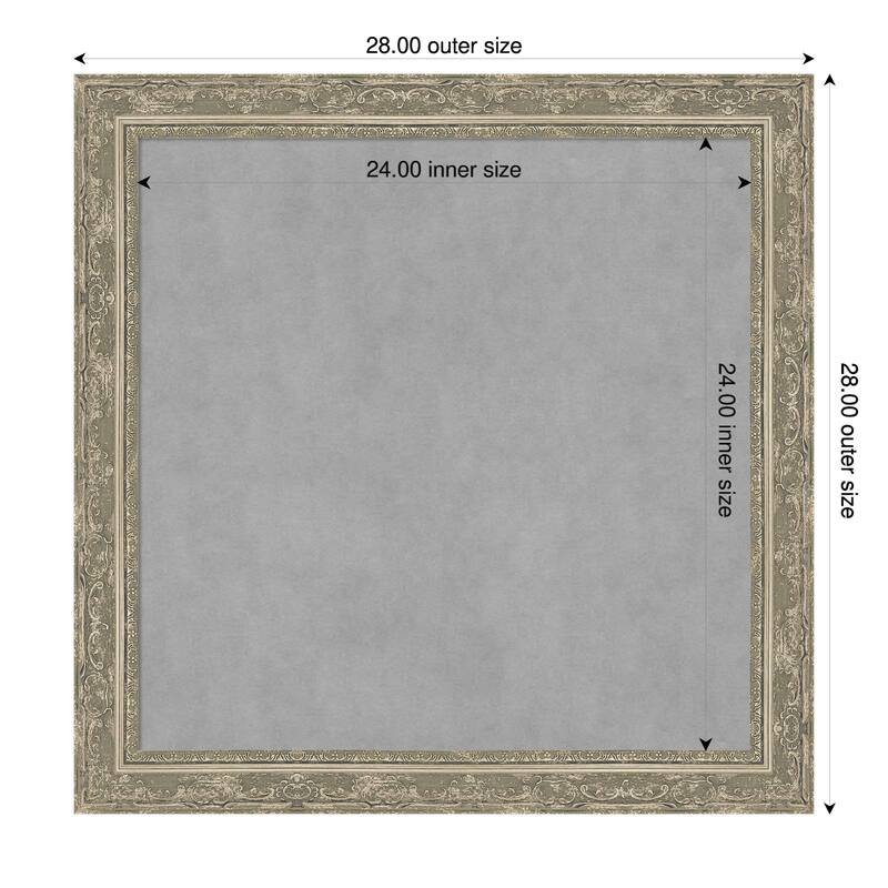 Amanti Art Filigree Gloss Black Framed - 28 x 28 in - Filigree Silver